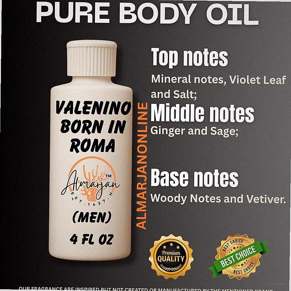 4 oz Compare Valentino B.I.R Cologne Body Oil Fragrance for Men