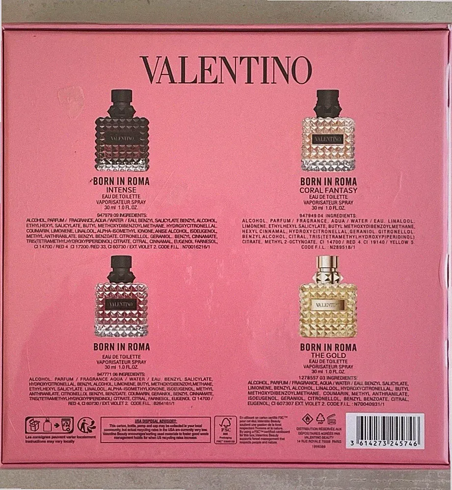 A Valentino Born In Roma Fragrance Pink Gift Set 4x30 Ml Eau de Parfum