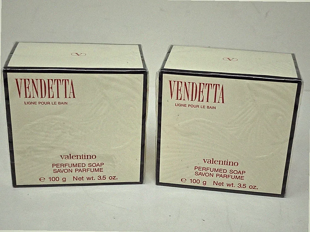 (LOT OF 2) Vendetta by Valentino Perfumed Soap 100g/3.5 oz - New & Sealed