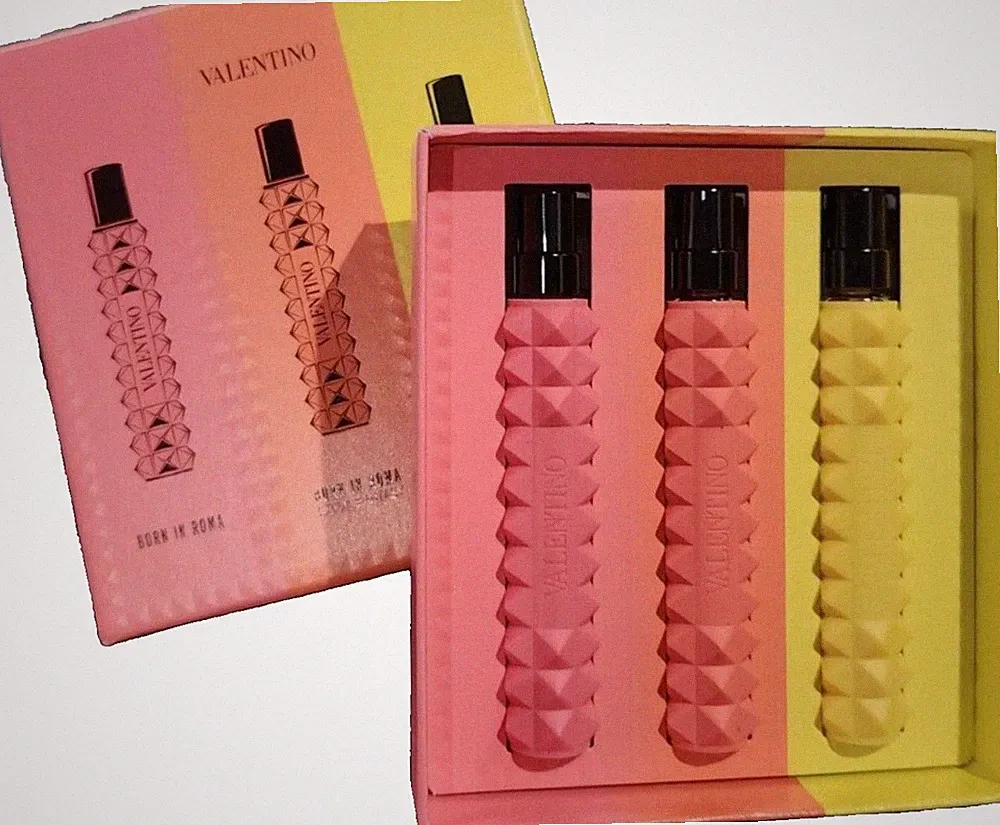 VALENTINO Born in Roma Womens 3 PCE ~ Trio Perfume Fragrance Gift Set New In Box