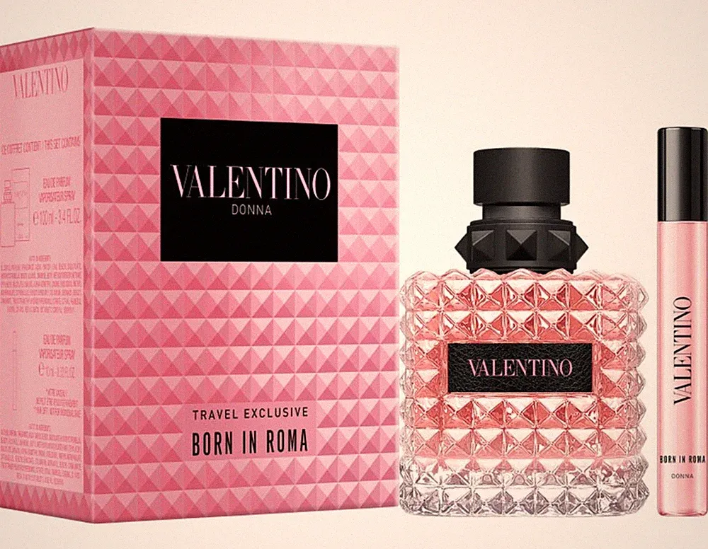 Valentino Donna Born In Roma For Women Perfume 2 Pcs Travel Exclusive Gift Set