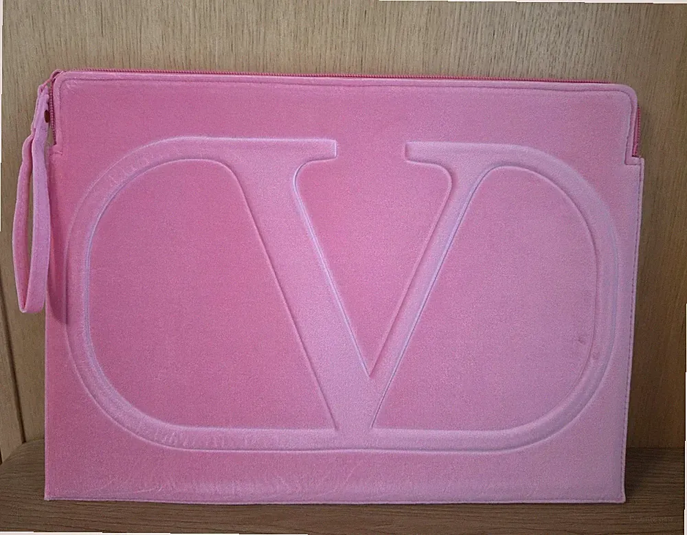 Valentino Eau De Perfume Bubble Gum Pink Velvet Laptop Case 15"x10.5" BRAND-NEW